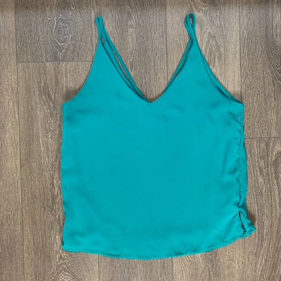 Ardene Tank Top Cami Blouse Green Teal Polyester Size Medium - Picture 11 of 14